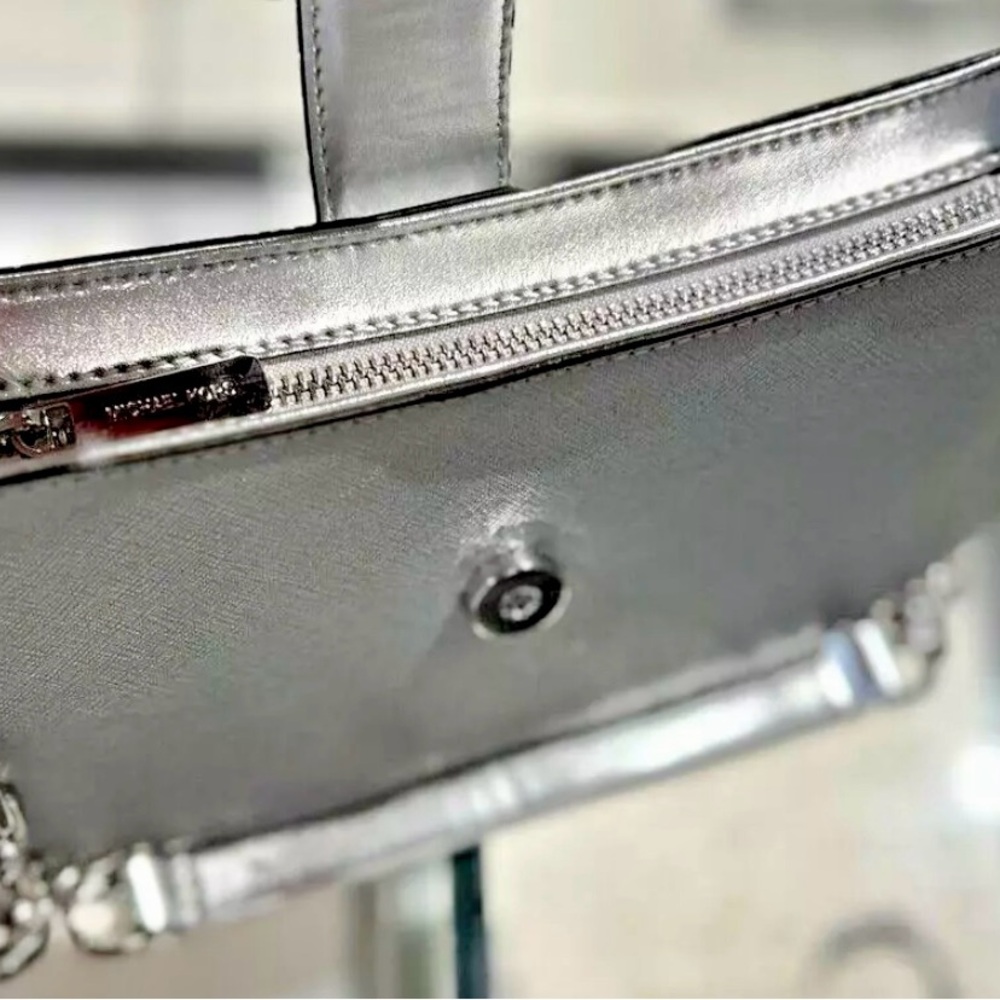 NWT Michael Kors Beautiful Shimmering Carmen Small Metallic Shoulder Bag - Picture 9 of 11